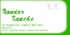 nandor kapche business card